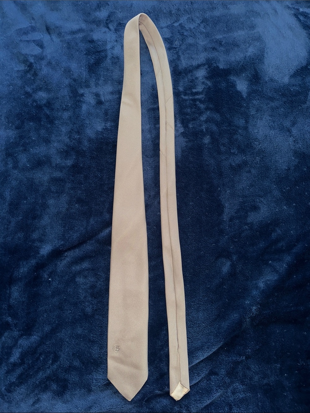 Men's Solid Cream Necktie - Classic Formal Tie